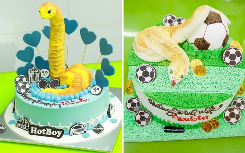 30+ Mẫu bánh sinh nhật con rắn dễ thương, đẹp cho tuổi tỵ
