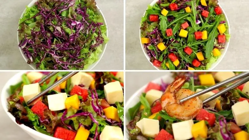 Bỏ túi ngay cách làm salad phô mai và tôm nướng vừa ngon vừa đẹp mắt