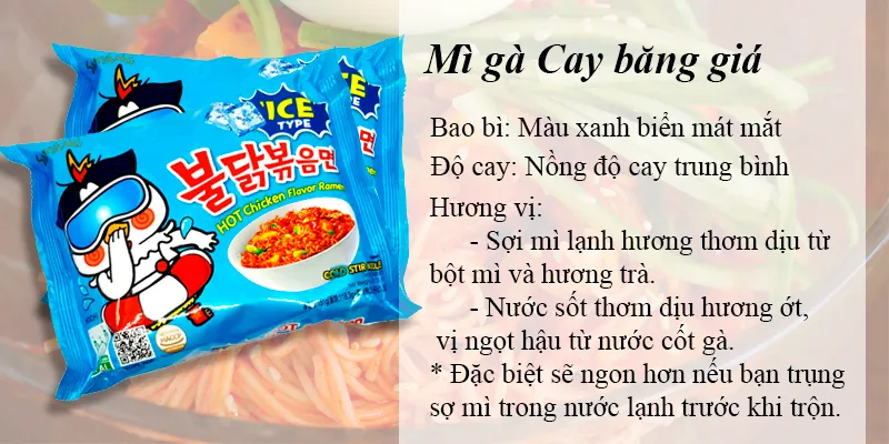 Các loại mì cay Samyang Hàn Quốc hot nhất hiện nay