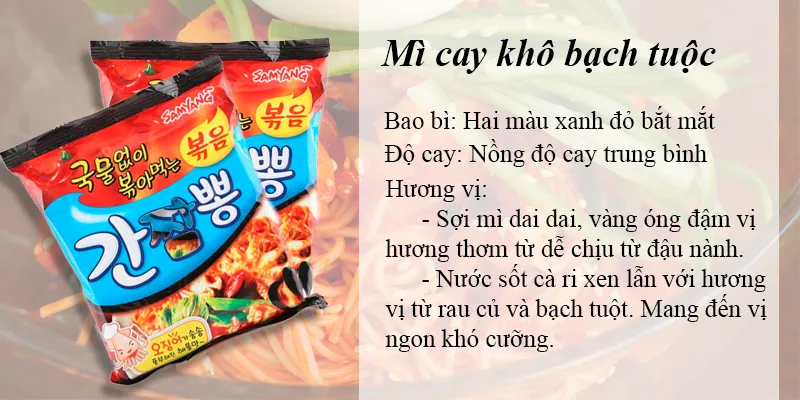 Các loại mì cay Samyang Hàn Quốc hot nhất hiện nay