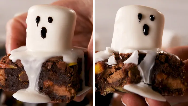Cách làm bánh brownie con ma cho ngày Halloween thêm vui nhộn
