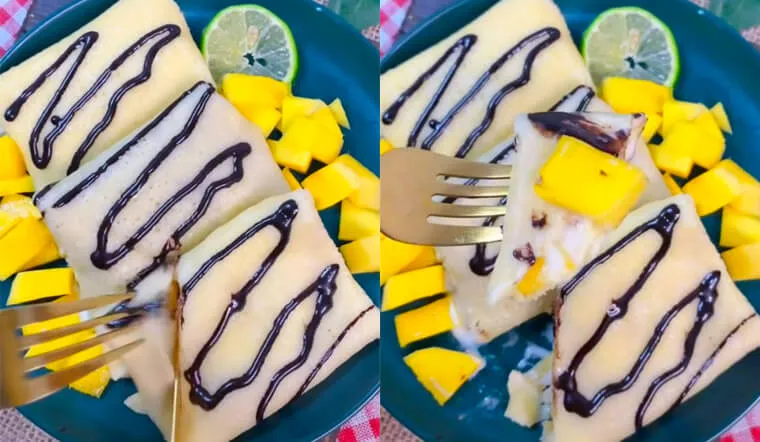 Cách làm bánh Crepe kem xoài bằng bột bánh rán ngon không tưởng