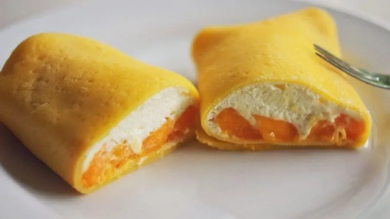 Cách làm bánh Crepe kem xoài bằng bột bánh rán ngon không tưởng