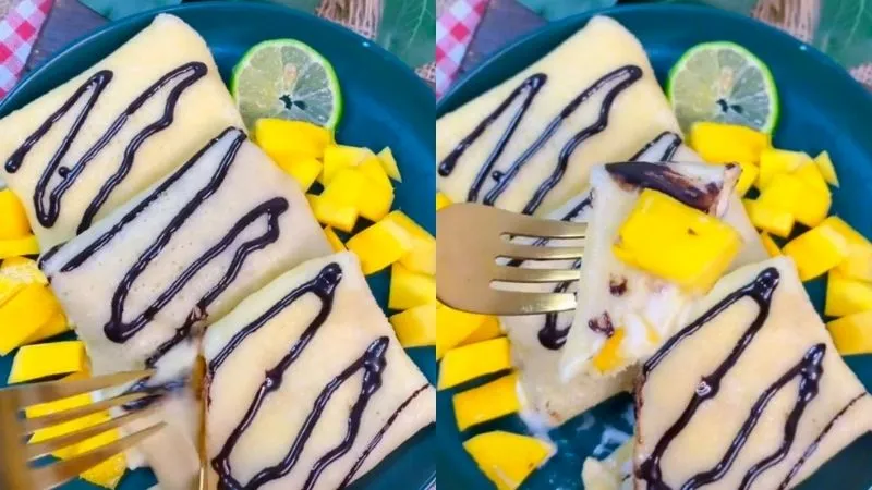 Cách làm bánh Crepe kem xoài bằng bột bánh rán ngon không tưởng