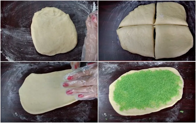 Cách làm bánh mì cuộn sữa dừa lá dứa thơm lừng, đẹp mắt