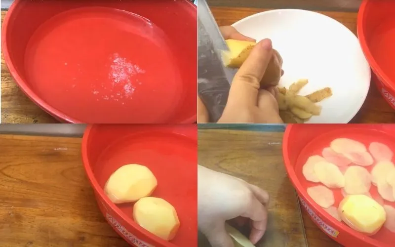 Cách làm bim bim (snack) khoai tây bằng nồi chiên không dầu