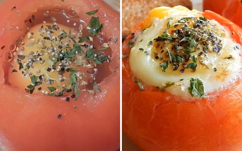 Cách làm cà chua nướng trứng cực đơn giản, thơm ngon bất ngờ