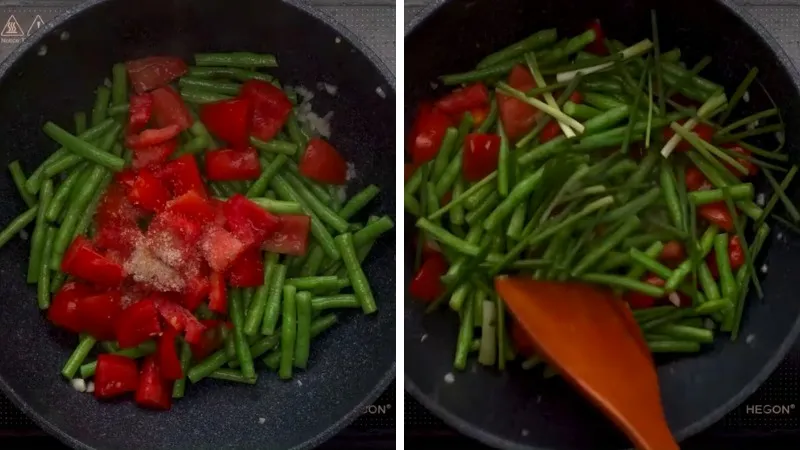 Cách làm đậu đũa xào cà chua xanh giòn, bổ dưỡng