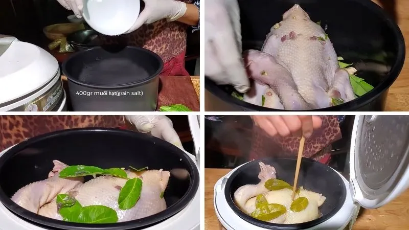 Cách làm gà hấp nồi cơm điện chắc thịt, thơm ngon