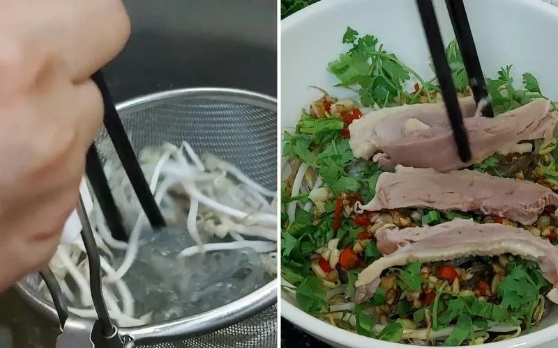 Cách làm miến ngan trộn nước sốt thơm ngon chuẩn vị Hà Nội