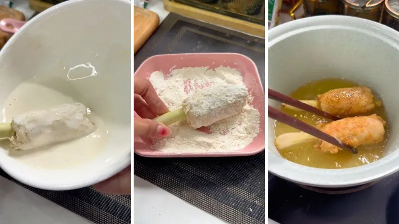 Cách làm nấm cuộn sả chay giòn rụm, ăn hoài không ngán