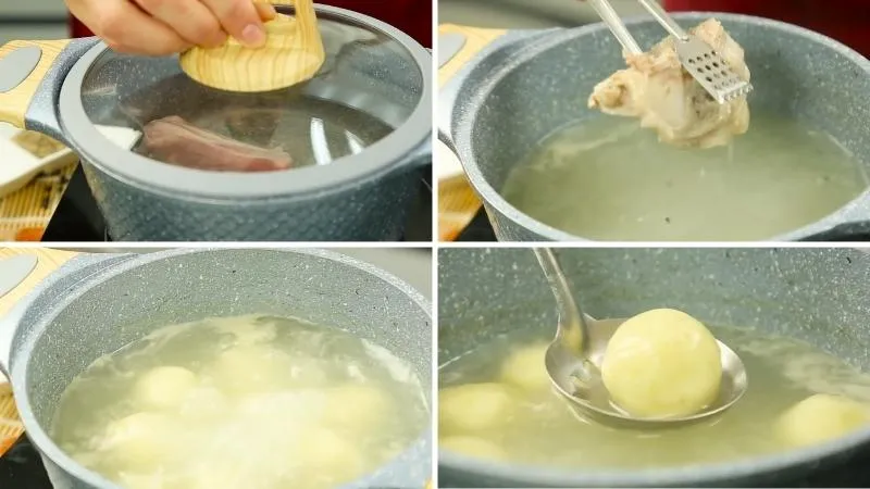 Cách làm súp khoai tây viên nhân thịt thơm lừng, hấp dẫn