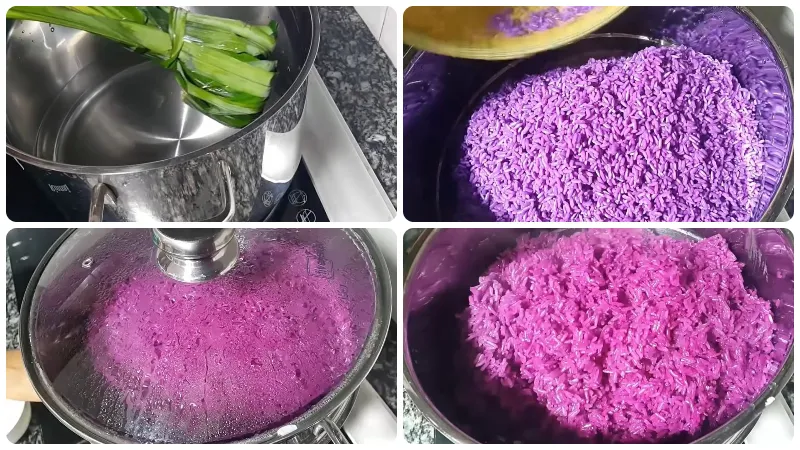 Cách nấu xôi lá cẩm dẻo mềm, lên màu cực đẹp