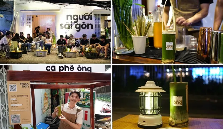 ‘Đu trend’ cà phê ống tre độc đáo, hot nhất Sài Gòn