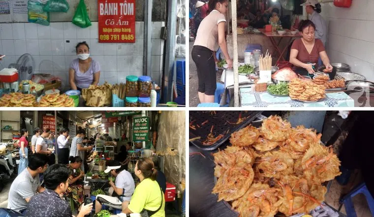 Hàng bánh tôm nổi tiếng nhất chợ Đồng Xuân có gì hấp dẫn?
