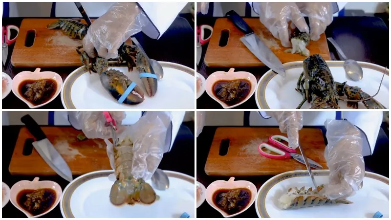 Học bếp trưởng cách chế biến món tôm hùm sashimi chuẩn Nhật Bản