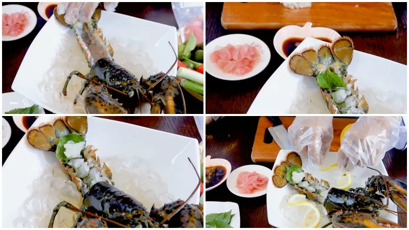 Học bếp trưởng cách chế biến món tôm hùm sashimi chuẩn Nhật Bản