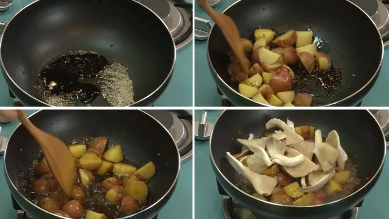 Hướng dẫn làm khoai tây xào nấm bào ngư dễ thực hiện