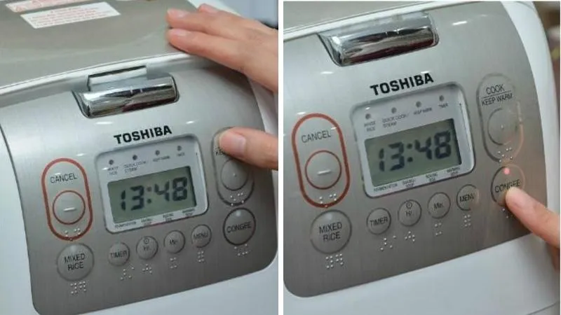 Hướng dẫn sử dụng chế độ nấu cháo nồi Toshiba chuẩn không cần chỉnh