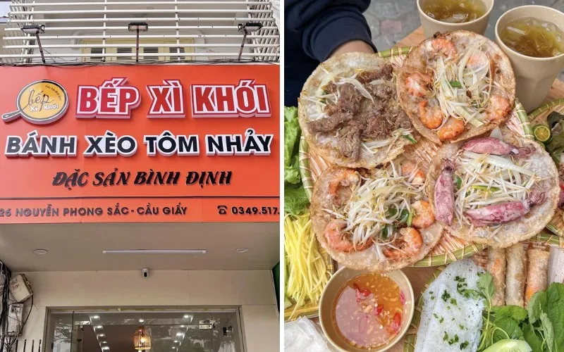 Thưởng thức bánh xèo tôm nhảy Bình Định giữa lòng Hà Nội